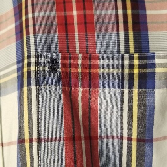 IZOD Plaid Long Sleev Button Down Lrg - Picture 2 of 11